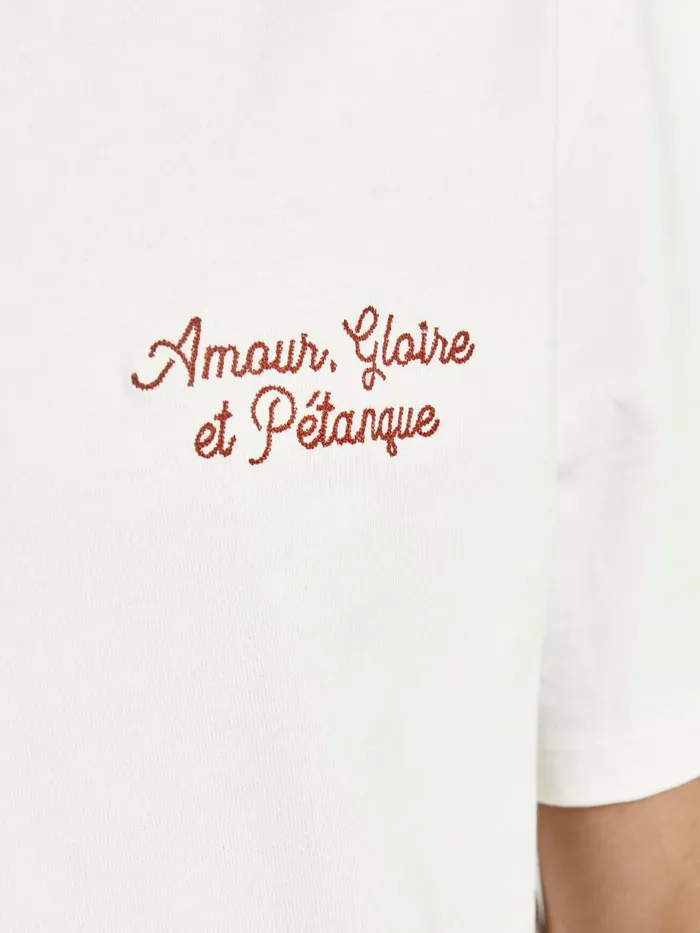Tshirts JACK and JONES Mens FRENCH PRINT TSHIRT White Cloud Dancer Online