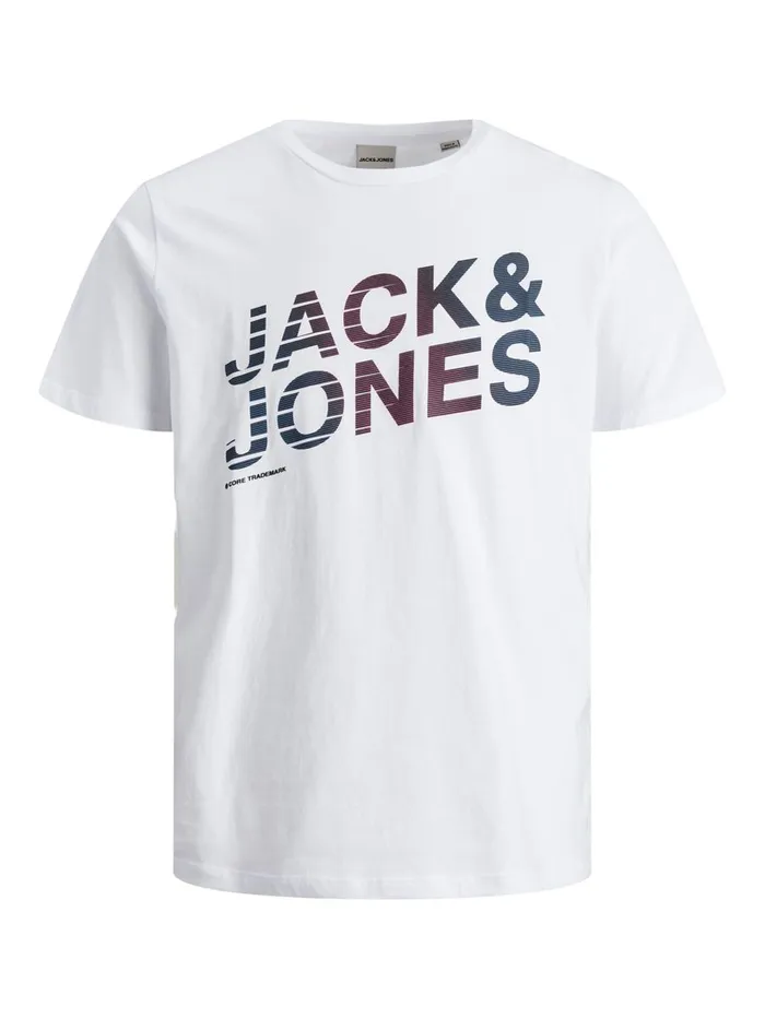 Tshirts JACK and JONES Mens LOGO TSHIRT White White Cheap On Sale