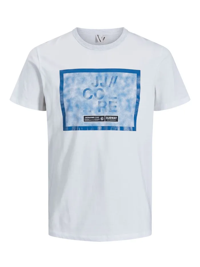 Tshirts JACK and JONES Mens NYC SUBWAY PRINT TSHIRT White White Gift 4 You