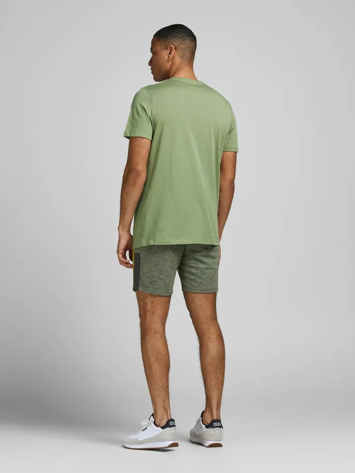 Tshirts JACK and JONES Mens OUTLINED LOGO PRINT TSHIRT Green Oil Green Cheap On Sale