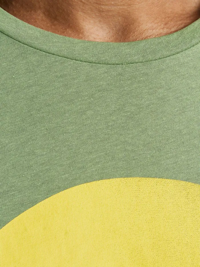 Tshirts JACK and JONES Mens OUTLINED LOGO PRINT TSHIRT Green Oil Green Cheap On Sale