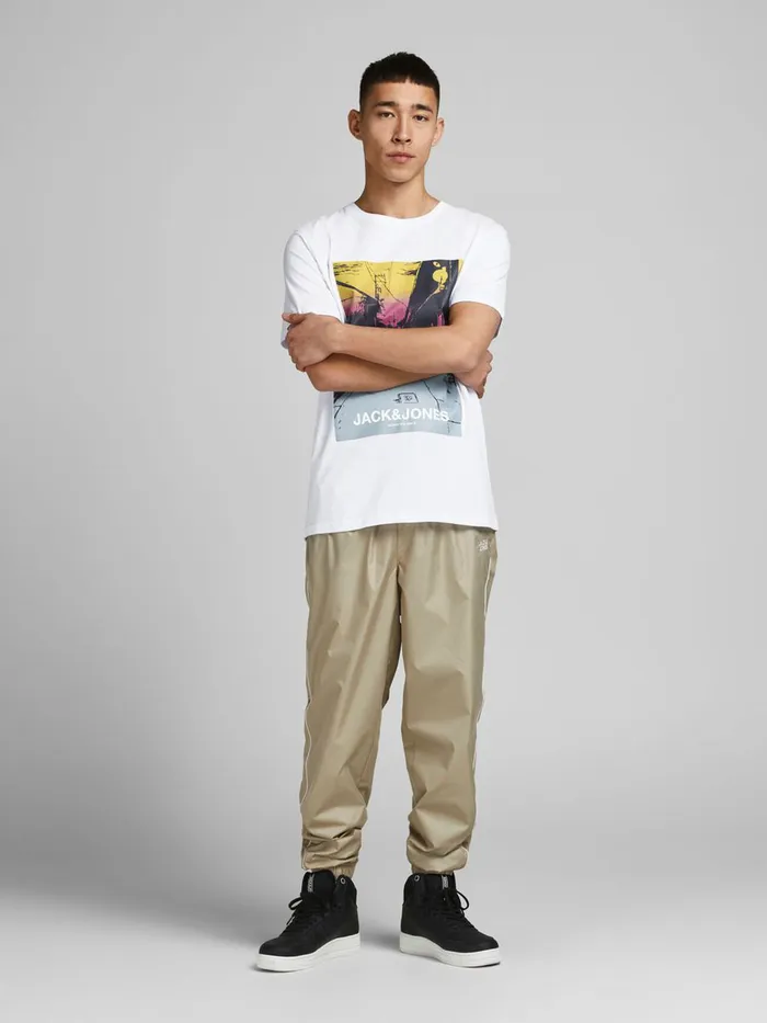 Tshirts JACK and JONES Mens PHOTO PRINT TSHIRT White White Gift for Friend