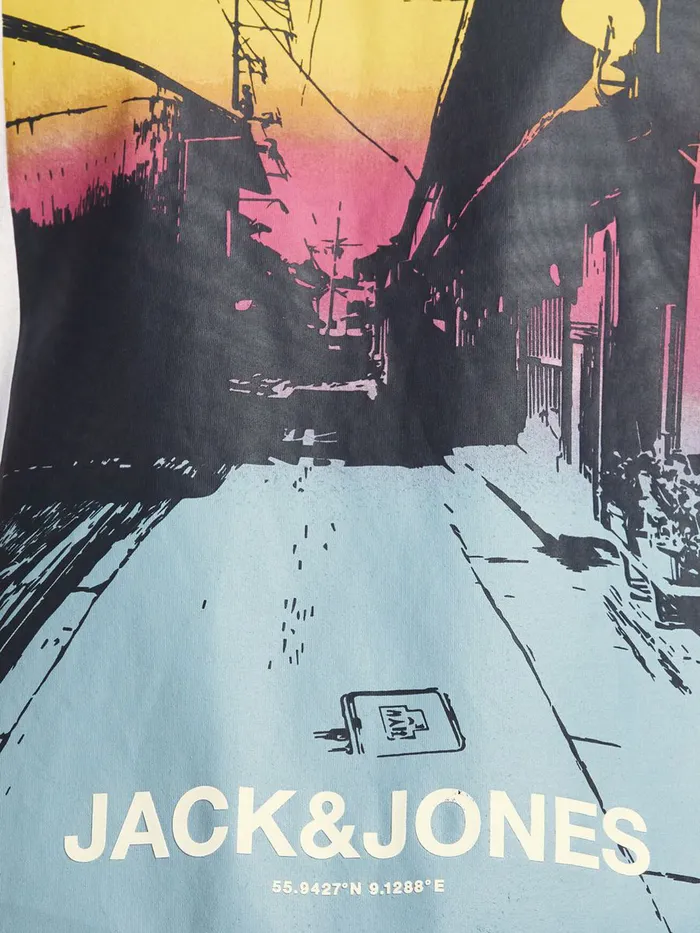 Tshirts JACK and JONES Mens PHOTO PRINT TSHIRT White White Gift for Friend
