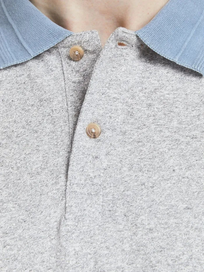 Tshirts JACK and JONES Mens REGULAR FIT KNIT MELANGE TSHIRT Grey Light Grey Melange Casaul