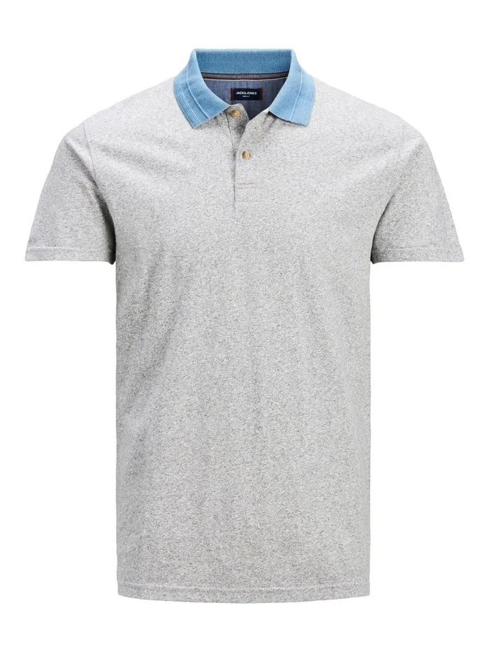 Tshirts JACK and JONES Mens REGULAR FIT KNIT MELANGE TSHIRT Grey Light Grey Melange Casaul