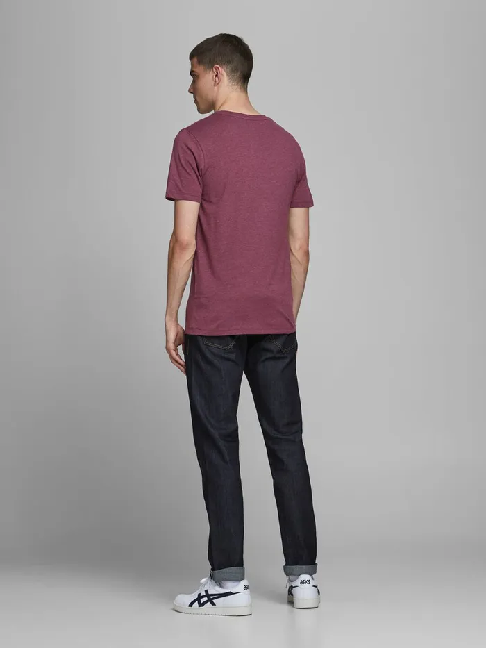 Tshirts JACK and JONES Mens SLIM FIT LOGO TSHIRT Pink Port Royale For Sale