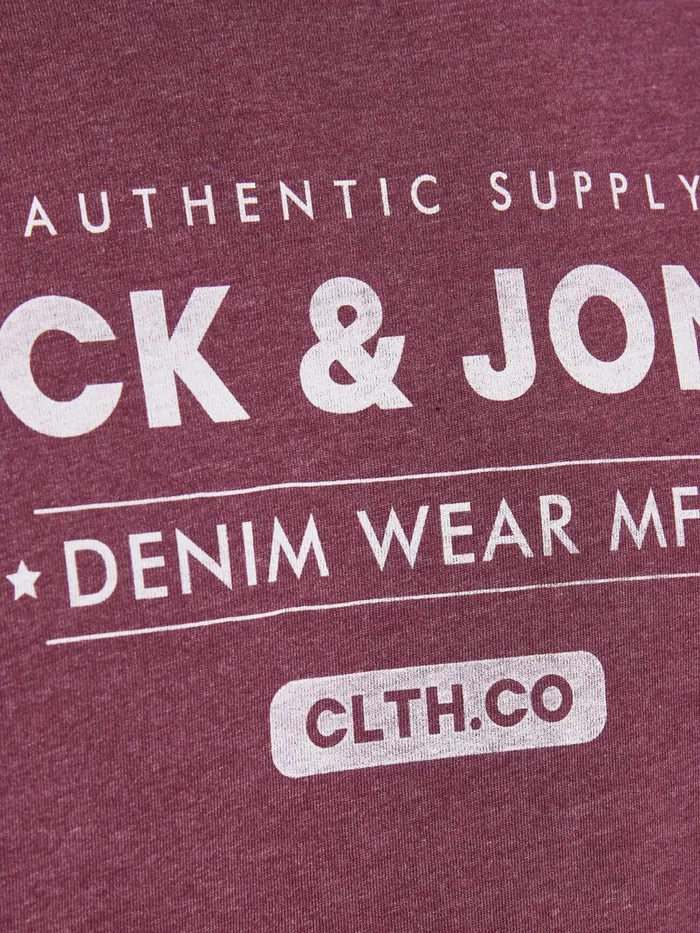 Tshirts JACK and JONES Mens SLIM FIT LOGO TSHIRT Pink Port Royale For Sale