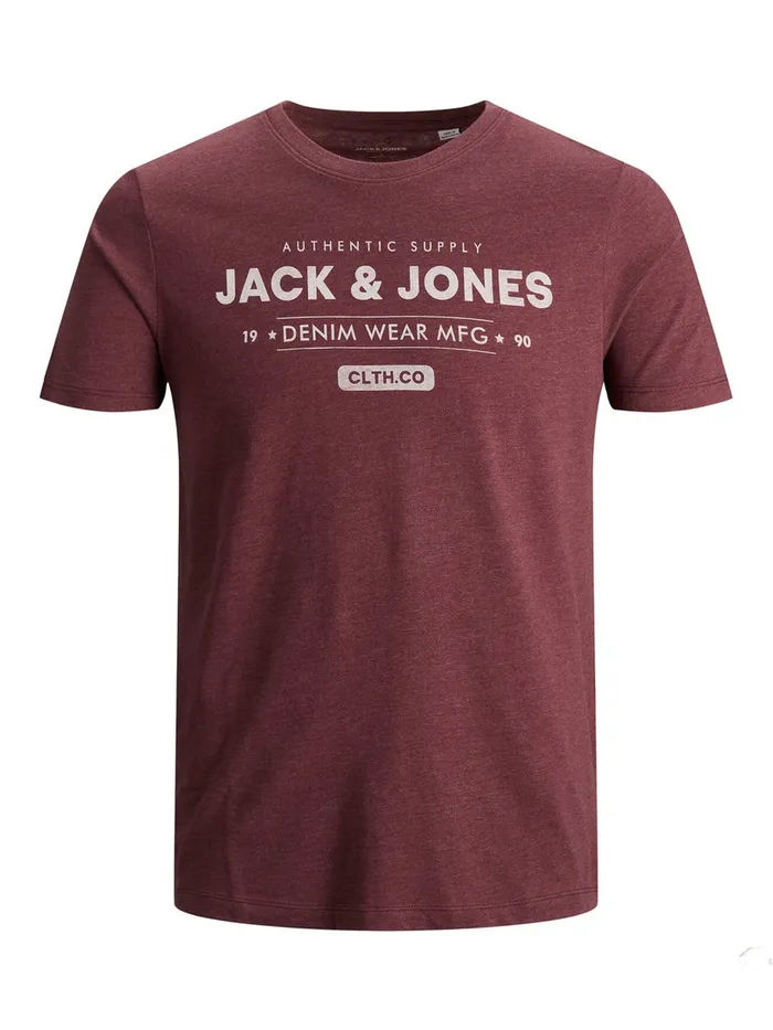 Tshirts JACK and JONES Mens SLIM FIT LOGO TSHIRT Pink Port Royale For Sale