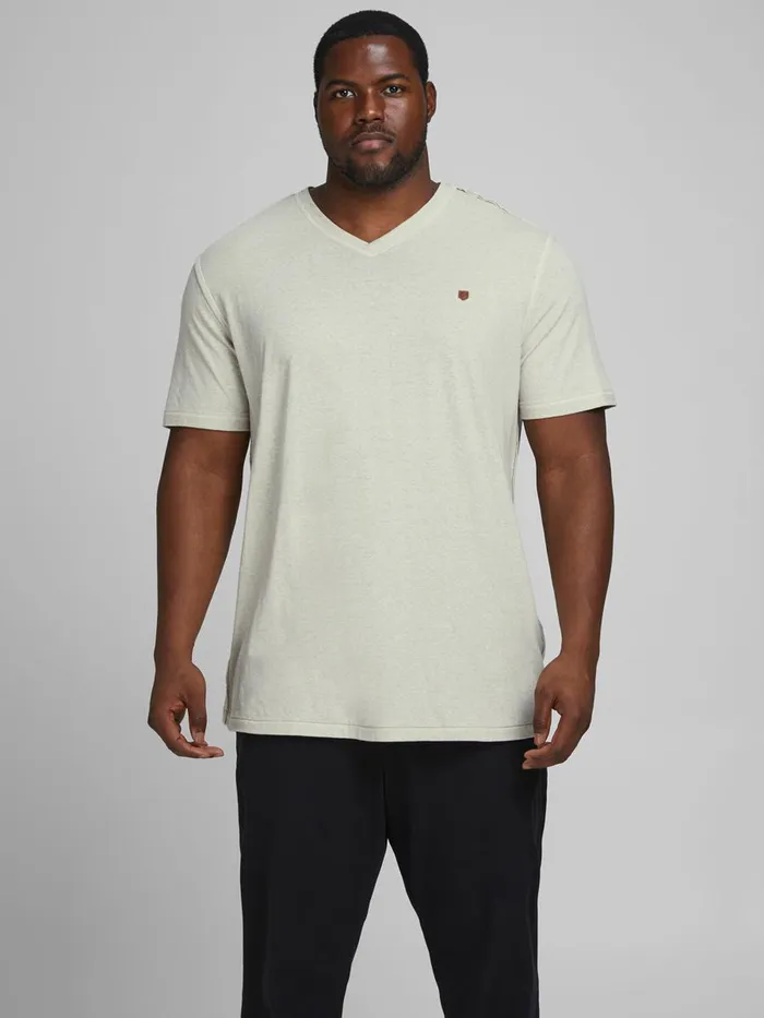 Tshirts JACK and JONES Mens VNECK PLUS SIZE TSHIRT White Whisper White Cheap On Sale Tshirts JACK and JONES Mens VNECK PLUS SIZE TSHIRT White Whisper White Cheap On Sale