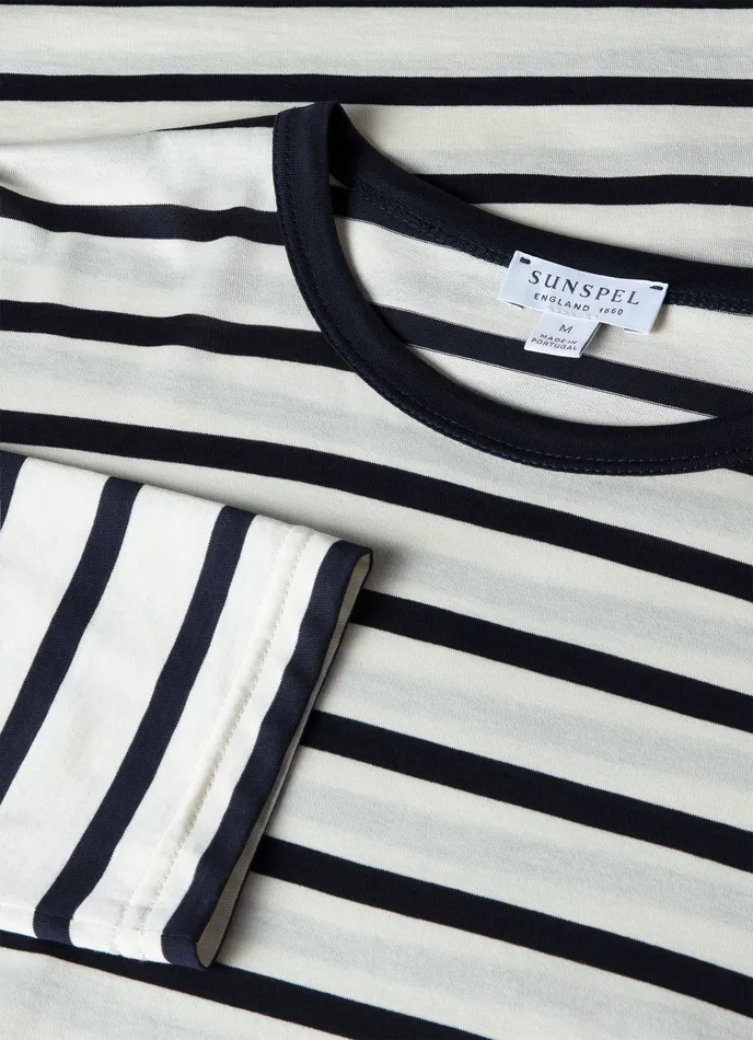Tshirts Long Sleeve Classic Tshirt EcruNavy Breton Stripe 8211 ussunspel Men Tshirts Long Sleeve Classic Tshirt EcruNavy Breton Stripe 8211 ussunspel Men