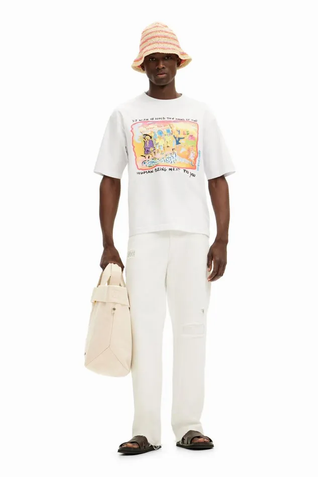 Tshirts Men Desigual Fauv Knit Tshirt White
