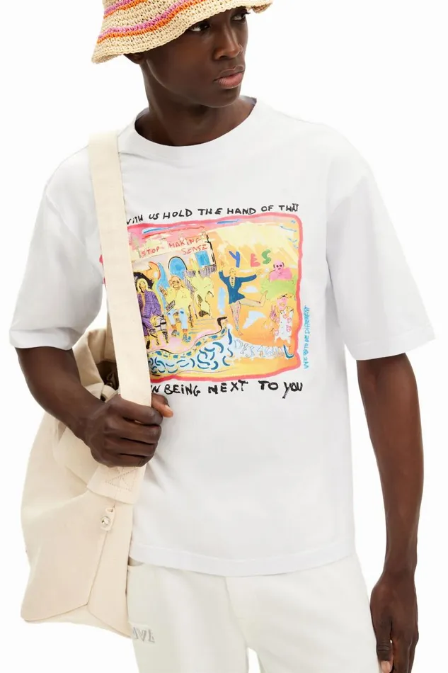 Tshirts Men Desigual Fauv Knit Tshirt White