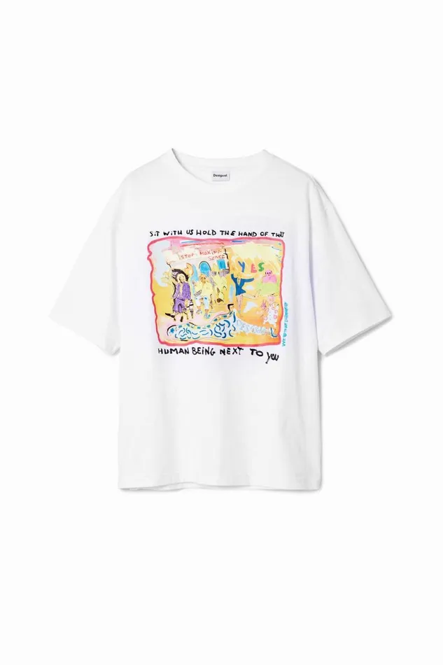 Tshirts Men Desigual Fauv Knit Tshirt White