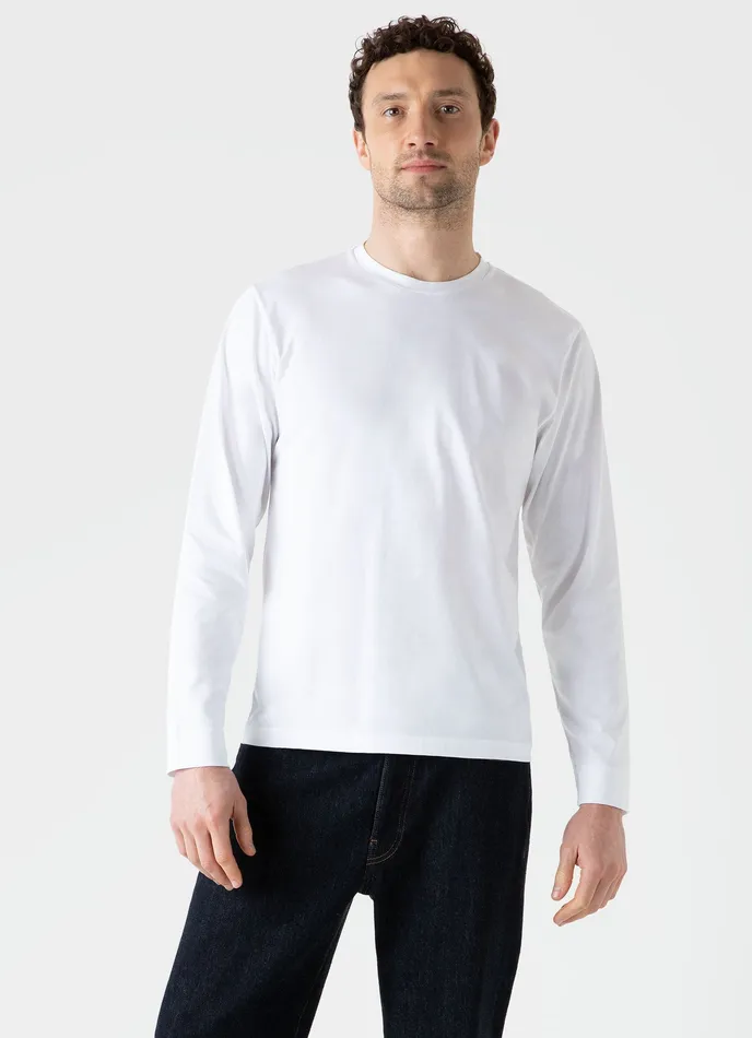 Tshirts ussunspel Men Long Sleeve Riviera Midweight Tshirt White Tshirts ussunspel Men Long Sleeve Riviera Midweight Tshirt White