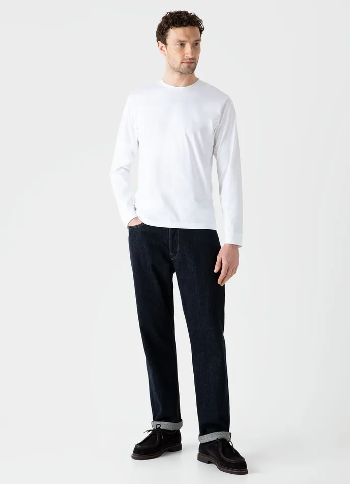Tshirts ussunspel Men Long Sleeve Riviera Midweight Tshirt White Tshirts ussunspel Men Long Sleeve Riviera Midweight Tshirt White