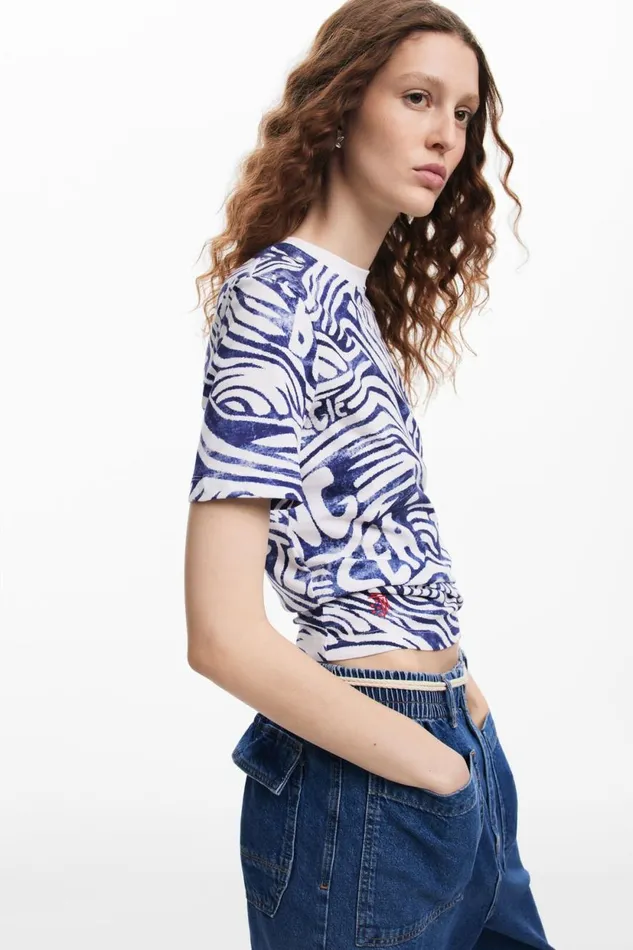 TShirts Women Desigual Blue American Magic Tshirt Blue