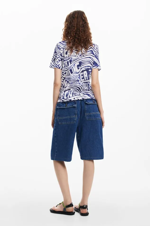 TShirts Women Desigual Blue American Magic Tshirt Blue