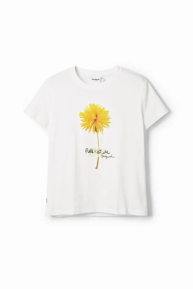 TShirts Women Desigual Flower Illustration Tshirt White