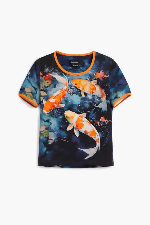 TShirts Women Desigual Koi Tshirt Blue