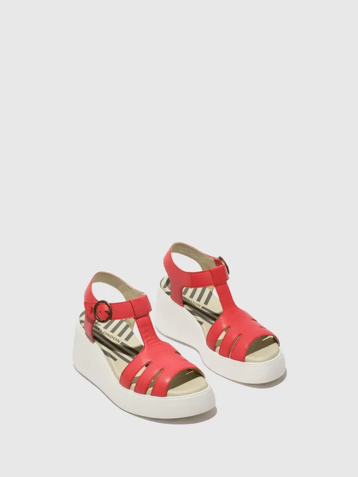 TStrap Sandals DUMA955FLY RASPBERRY Women Fly London Sandals
