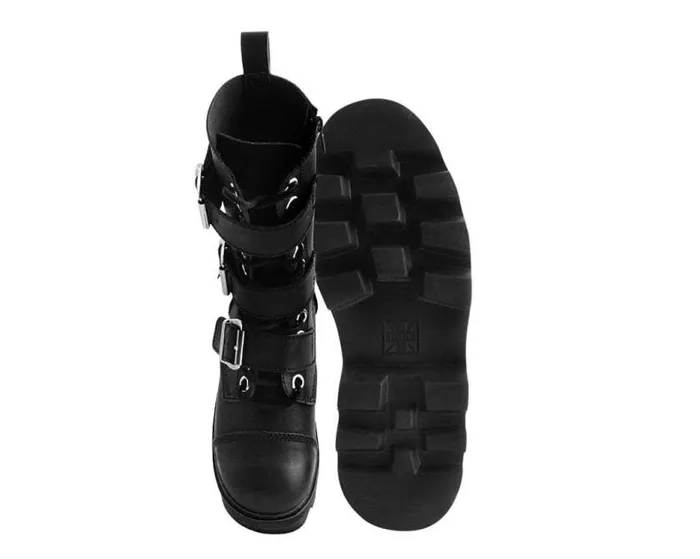 TUK Shoes Boots Women Black 12Eye 3Strap Dino Boot TUK Shoes Boots Women Black 12Eye 3Strap Dino Boot