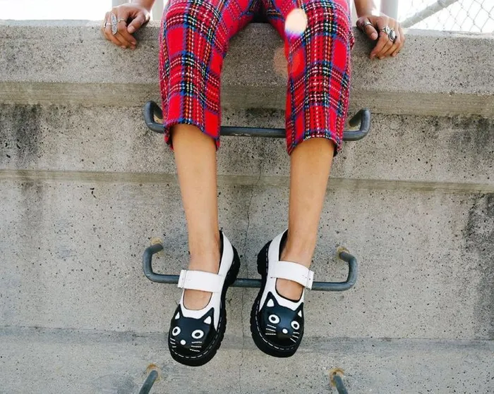 TUK Shoes Mary Janes Women White And Black Kitty Mary Jane TUK Shoes Mary Janes Women White And Black Kitty Mary Jane
