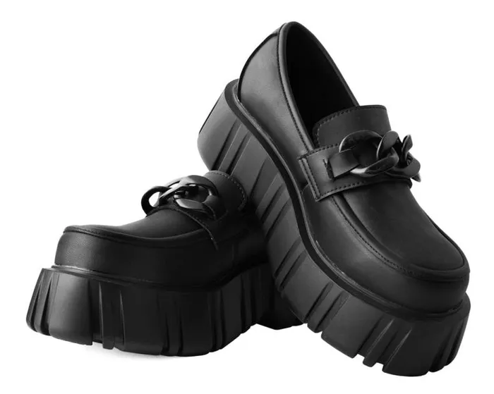TUK Shoes Platforms Women Black TUKskin Anarchic Airship Chain Loafer TUK Shoes Platforms Women Black TUKskin Anarchic Airship Chain Loafer