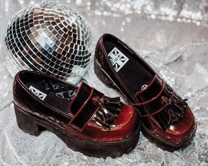 TUK Shoes Platforms Women Burgundy Gradient Loafer Platform TUK Shoes Platforms Women Burgundy Gradient Loafer Platform