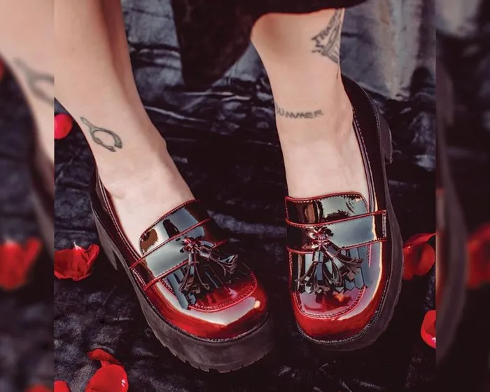 TUK Shoes Platforms Women Burgundy Gradient Loafer Platform TUK Shoes Platforms Women Burgundy Gradient Loafer Platform