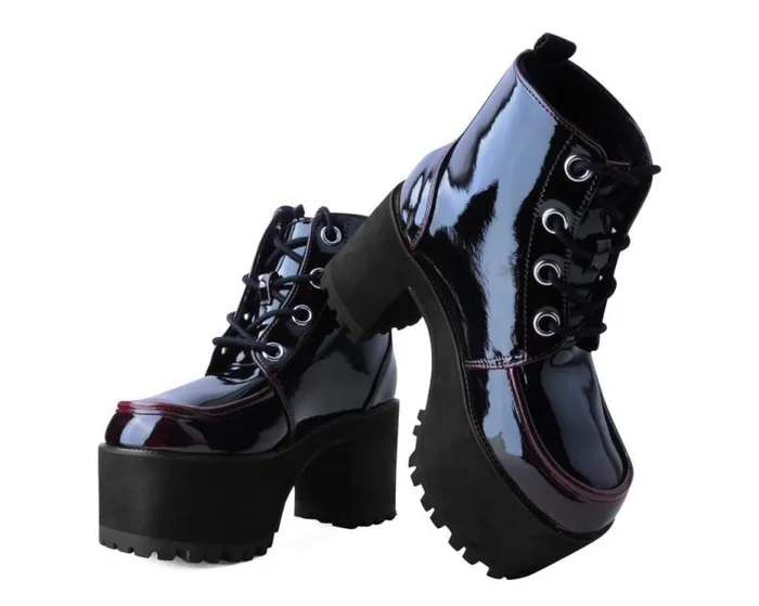 TUK Shoes Platforms Women Burgundy Gradient Nosebleed TUK Shoes Platforms Women Burgundy Gradient Nosebleed
