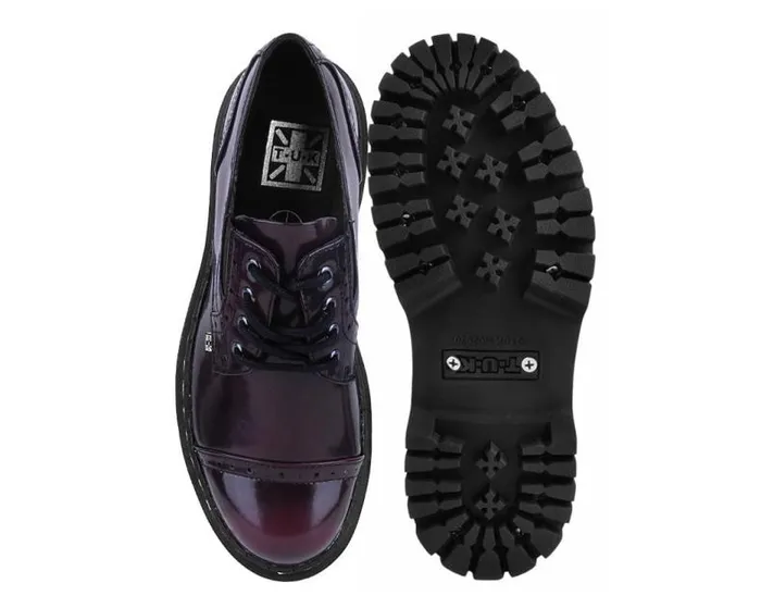 TUK Shoes Platforms Women Burgundy RubOff Double Decker Brogue TUK Shoes Platforms Women Burgundy RubOff Double Decker Brogue