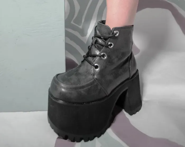 TUK Shoes Platforms Women Distressed Ankle Nosebleed Boot TUK Shoes TUK Shoes Platforms Women Distressed Ankle Nosebleed Boot TUK Shoes