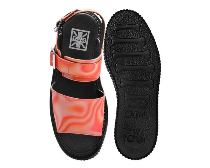 TUK Shoes Platforms Women Orange Wavy Strato Sandal