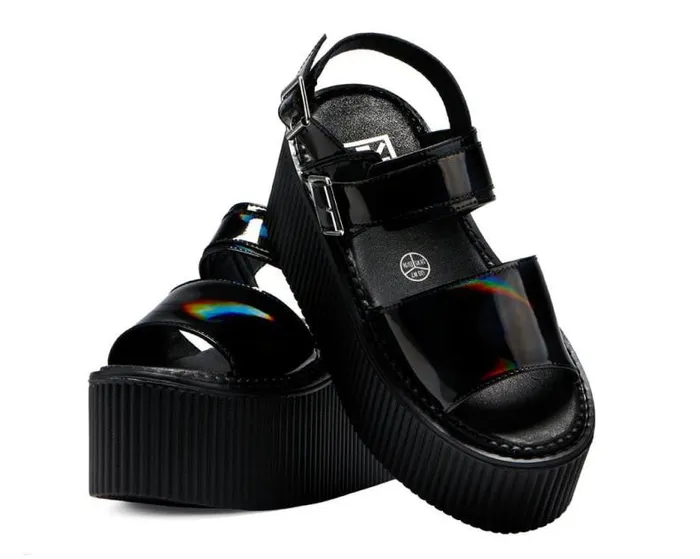 TUK Shoes Sandals Women Black Rainbow Haze Strato Sandal TUK Shoes Sandals Women Black Rainbow Haze Strato Sandal