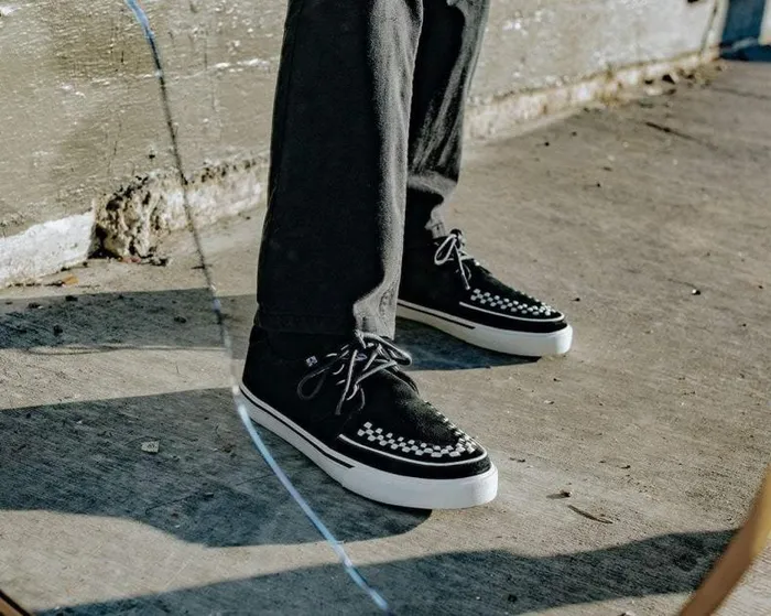 TUK Shoes Sneakers Men Black Suede DRing Interlace Sneaker TUK Shoes Sneakers Men Black Suede DRing Interlace Sneaker
