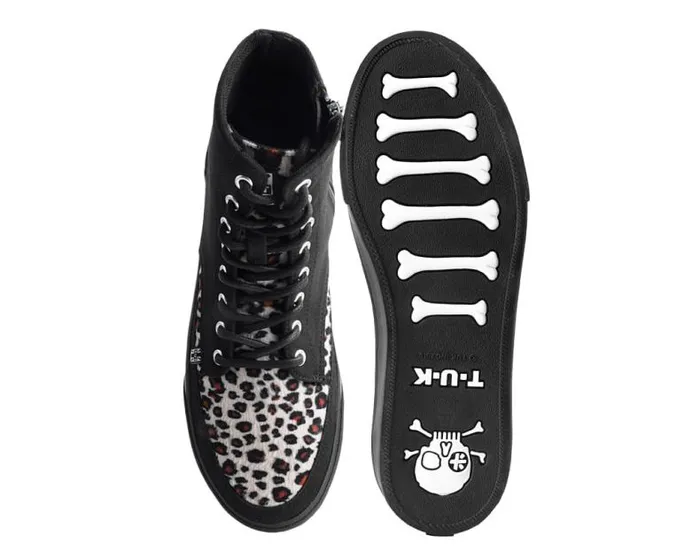 TUK Shoes Sneakers Women Black Canvas and Leopard 8Eye Sneaker Boot TUK Shoes Sneakers Women Black Canvas and Leopard 8Eye Sneaker Boot