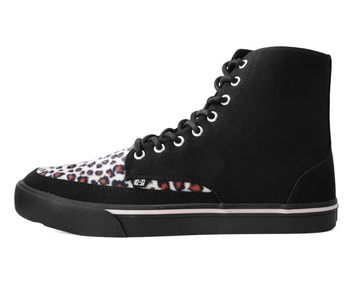 TUK Shoes Sneakers Women Black Canvas and Leopard 8Eye Sneaker Boot TUK Shoes Sneakers Women Black Canvas and Leopard 8Eye Sneaker Boot
