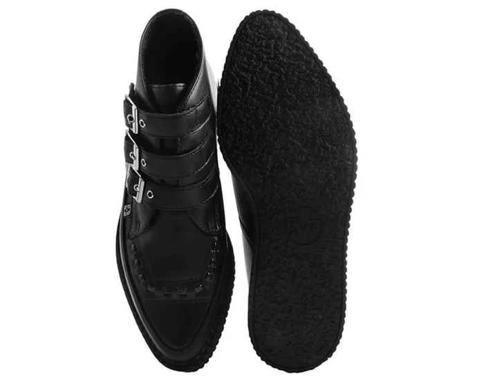 TUK Shoes Vegan Men Black Vegan TUKskin 3Buckle Strap Pointed Toe Creeper Boots TUK Shoes Vegan Men Black Vegan TUKskin 3Buckle Strap Pointed Toe Creeper Boots