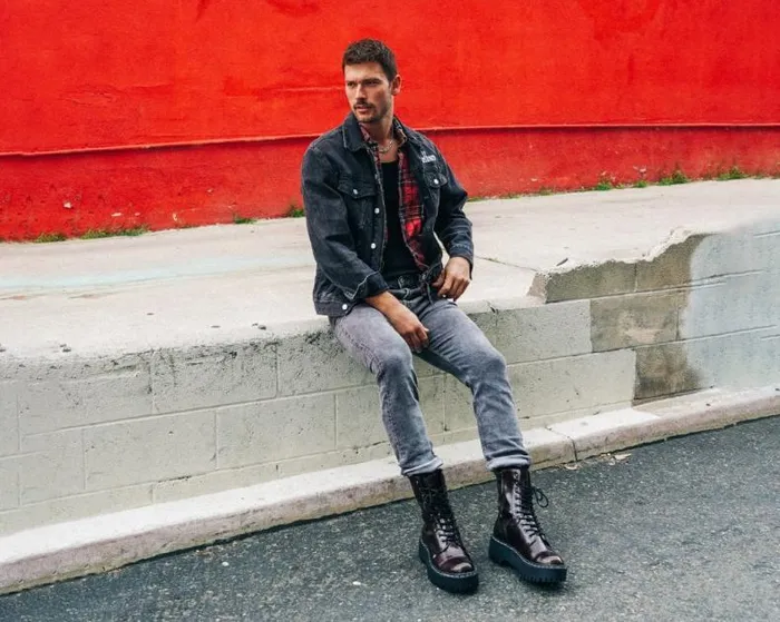 TUK Shoes Vegan Men Burgundy RubOff 10Eye Double Decker Boot TUK Shoes Vegan Men Burgundy RubOff 10Eye Double Decker Boot
