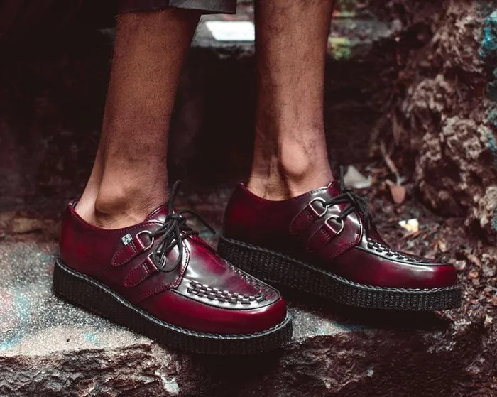 TUK Shoes Vegan Men Burgundy RubOff TUKskin Viva Low Creeper TUK Shoes Vegan Men Burgundy RubOff TUKskin Viva Low Creeper