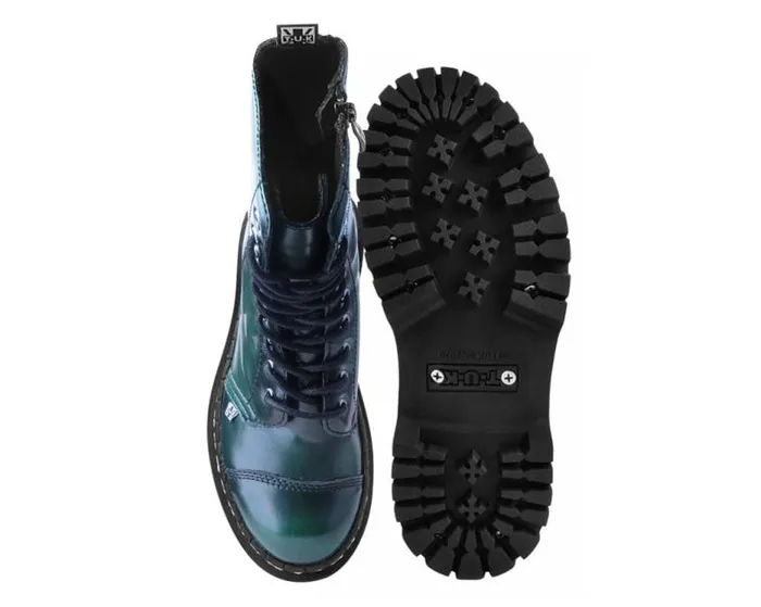 TUK Shoes Vegan Men Green RubOff 10Eye Double Decker Boot TUK Shoes Vegan Men Green RubOff 10Eye Double Decker Boot