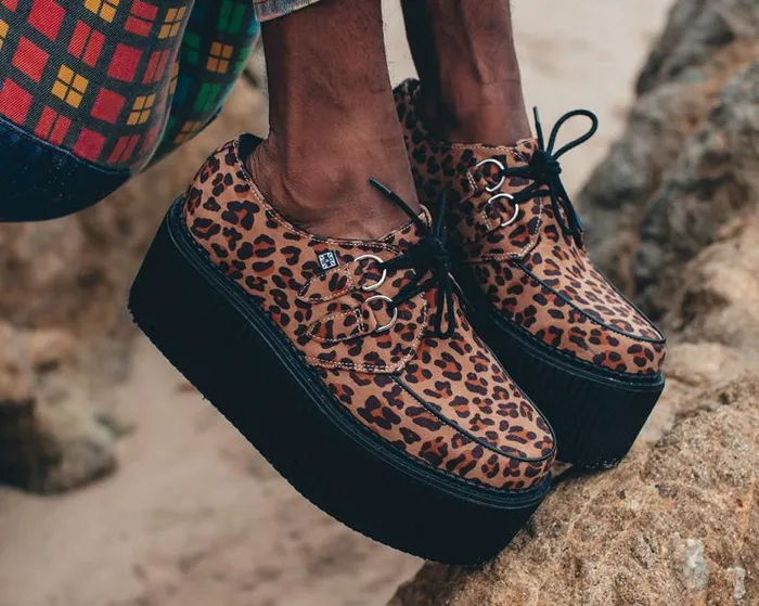 TUK Shoes Vegan Men Leopard Fabric Classic Stratocreeper TUK Shoes Vegan Men Leopard Fabric Classic Stratocreeper