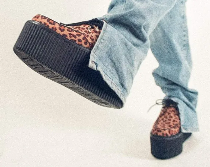 TUK Shoes Vegan Men Leopard Fabric Classic Stratocreeper TUK Shoes Vegan Men Leopard Fabric Classic Stratocreeper