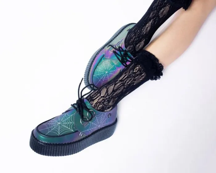TUK Shoes Vegan Men Midnight Chameleon Reflective Vegan Viva Mondo Creepers TUK Shoes Vegan Men Midnight Chameleon Reflective Vegan Viva Mondo Creepers