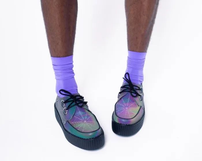 TUK Shoes Vegan Men Midnight Chameleon Reflective Vegan Viva Mondo Creepers TUK Shoes Vegan Men Midnight Chameleon Reflective Vegan Viva Mondo Creepers