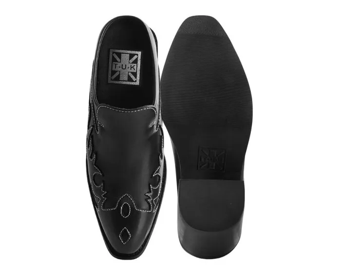 TUK Shoes Vegan Women Black Flame Western Mule TUK Shoes Vegan Women Black Flame Western Mule