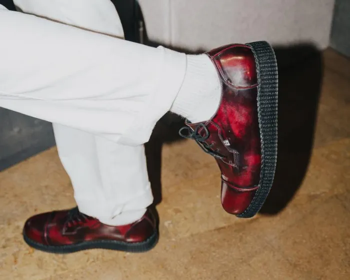 TUK Shoes Vegan Women Burgundy TUKskin Toe Cap Viva Low Creeper TUK Shoes Vegan Women Burgundy TUKskin Toe Cap Viva Low Creeper