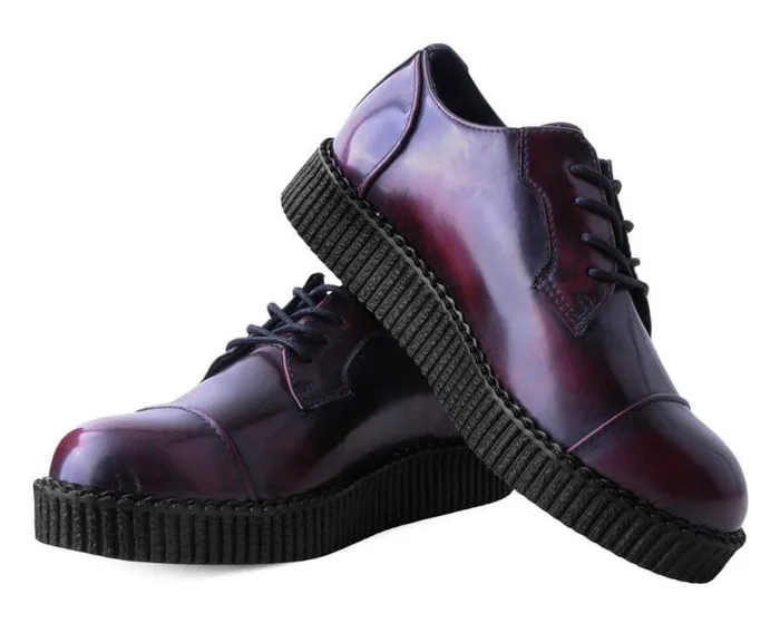 TUK Shoes Vegan Women Burgundy TUKskin Toe Cap Viva Low Creeper TUK Shoes Vegan Women Burgundy TUKskin Toe Cap Viva Low Creeper