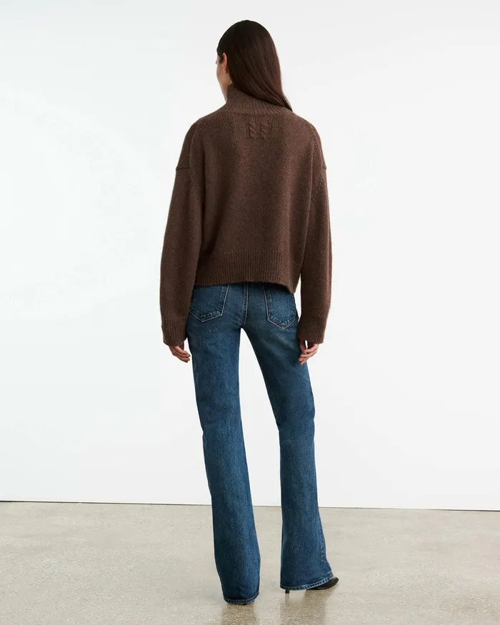 TABITHA CASHMERE SWEATER Redwood Melange Women Nili Lotan Knits and Sweaters