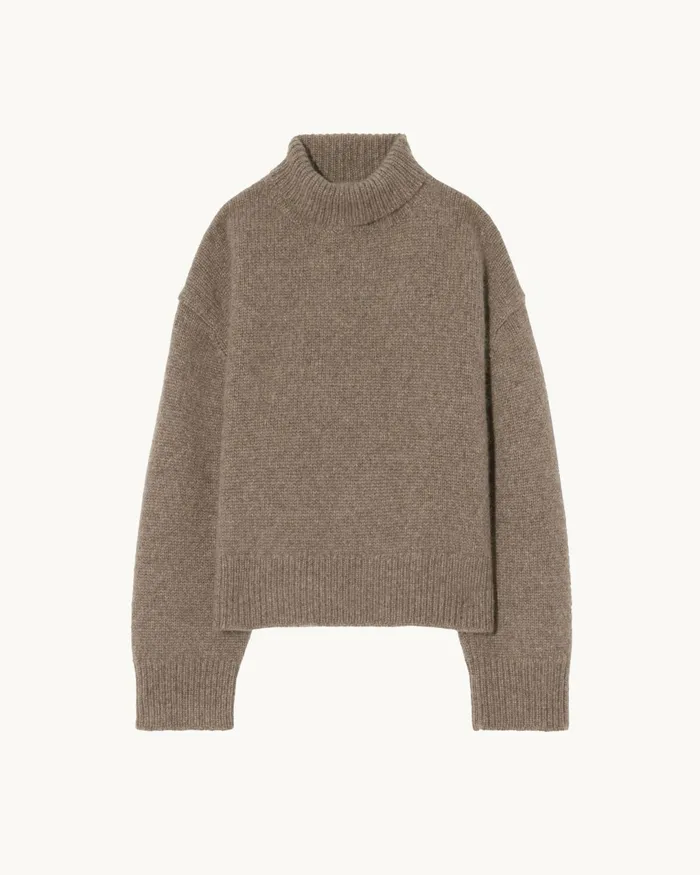 TABITHA CASHMERE SWEATER Redwood Melange Women Nili Lotan Knits and Sweaters